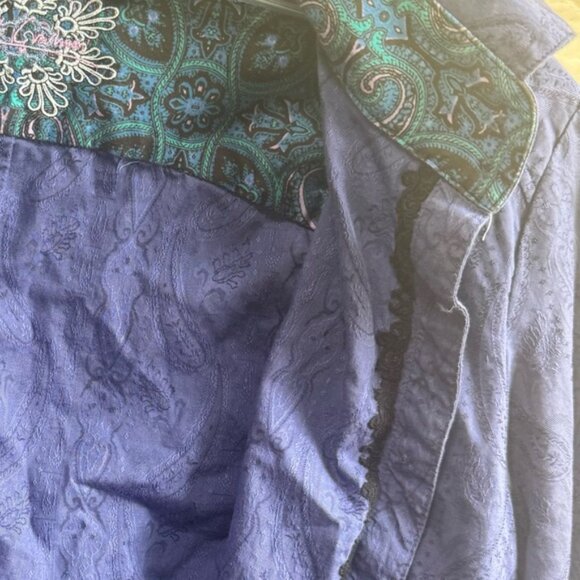 Robert Graham Paisley Cotton Long Sleeve Woven Button Down Shirt Floral Blue M - Picture 12 of 16